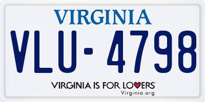 VA license plate VLU4798