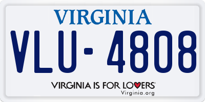 VA license plate VLU4808