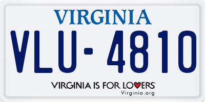 VA license plate VLU4810