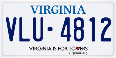 VA license plate VLU4812