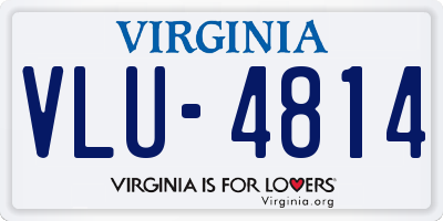 VA license plate VLU4814