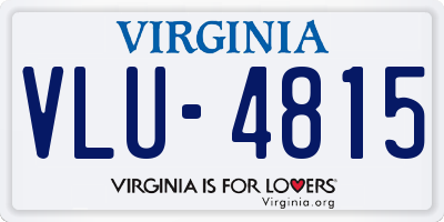 VA license plate VLU4815