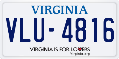 VA license plate VLU4816