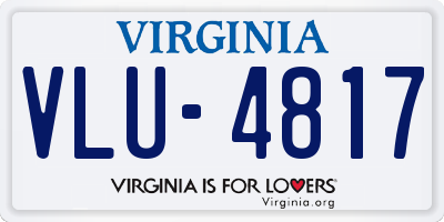 VA license plate VLU4817