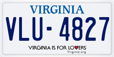 VA license plate VLU4827