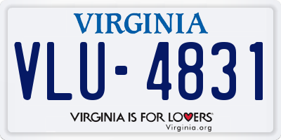 VA license plate VLU4831