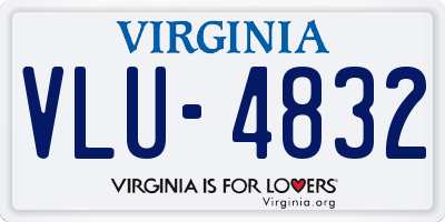 VA license plate VLU4832