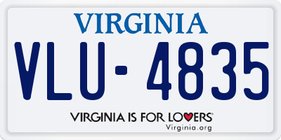 VA license plate VLU4835