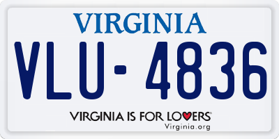 VA license plate VLU4836