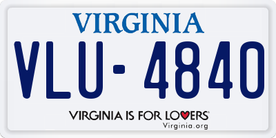 VA license plate VLU4840