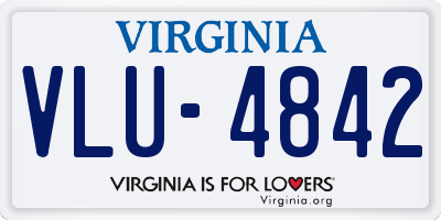 VA license plate VLU4842