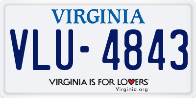 VA license plate VLU4843