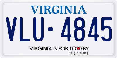 VA license plate VLU4845