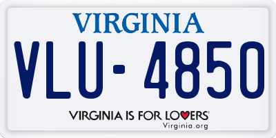 VA license plate VLU4850