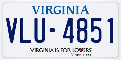 VA license plate VLU4851