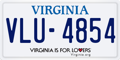 VA license plate VLU4854