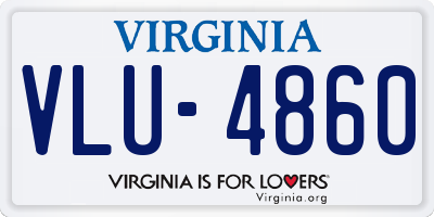 VA license plate VLU4860