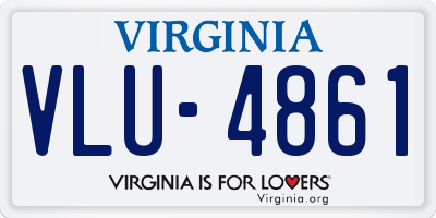 VA license plate VLU4861