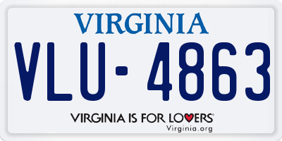 VA license plate VLU4863