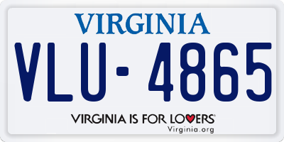 VA license plate VLU4865
