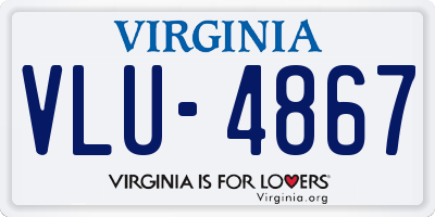 VA license plate VLU4867