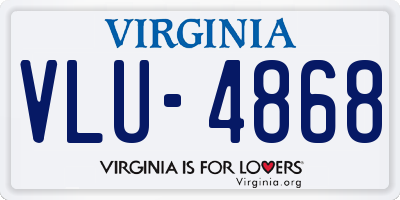VA license plate VLU4868