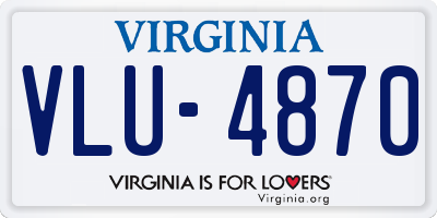 VA license plate VLU4870