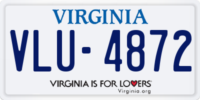 VA license plate VLU4872