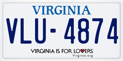 VA license plate VLU4874
