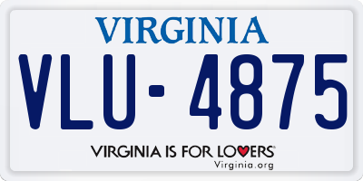 VA license plate VLU4875