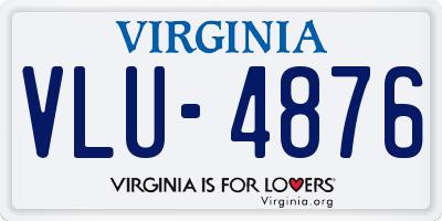 VA license plate VLU4876