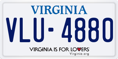VA license plate VLU4880