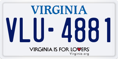 VA license plate VLU4881