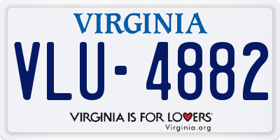 VA license plate VLU4882