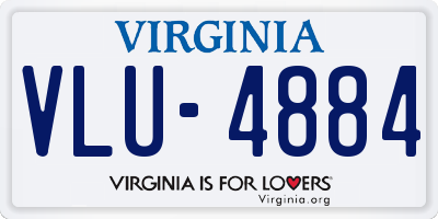 VA license plate VLU4884