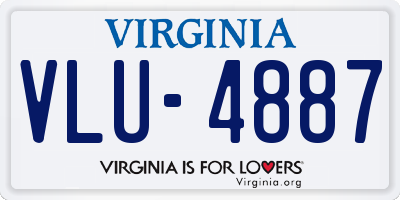 VA license plate VLU4887