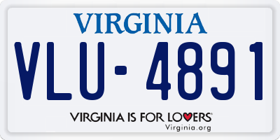 VA license plate VLU4891