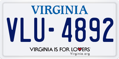 VA license plate VLU4892