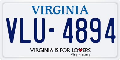 VA license plate VLU4894