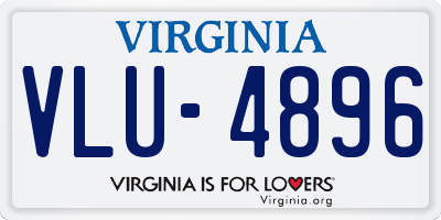 VA license plate VLU4896