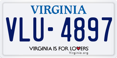 VA license plate VLU4897