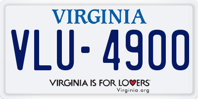 VA license plate VLU4900
