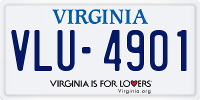 VA license plate VLU4901