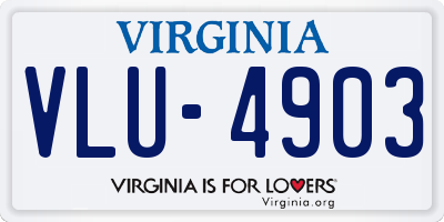 VA license plate VLU4903