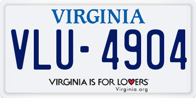 VA license plate VLU4904