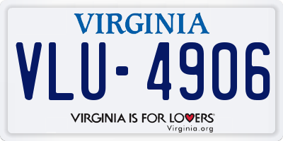 VA license plate VLU4906