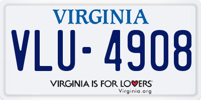 VA license plate VLU4908