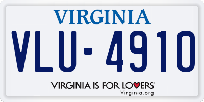 VA license plate VLU4910