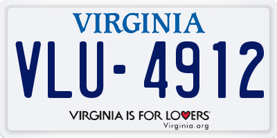 VA license plate VLU4912