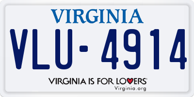 VA license plate VLU4914